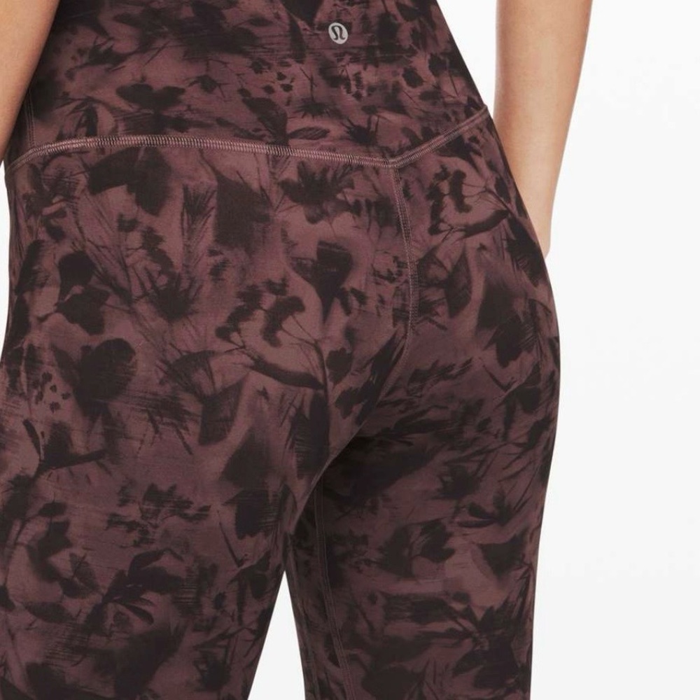 Lululemon Align Pant II 25" Mini Dusk Floral Antique Bark Black - Picture 2 of 7